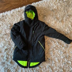 Boys Black and Lime Green Campion Winter Coat